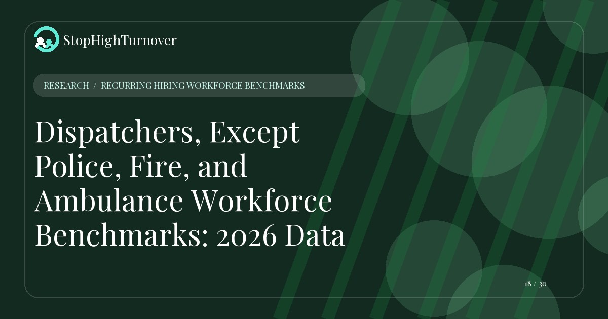 Research resource about Dispatchers, Except Police, Fire, and Ambulance Workforce Benchmarks: 2026 Data