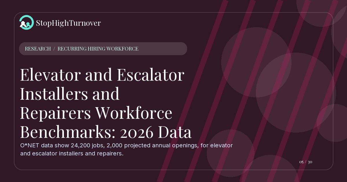 Research summary for Elevator and Escalator Installers and Repairers Workforce Benchmarks: 2026 Data