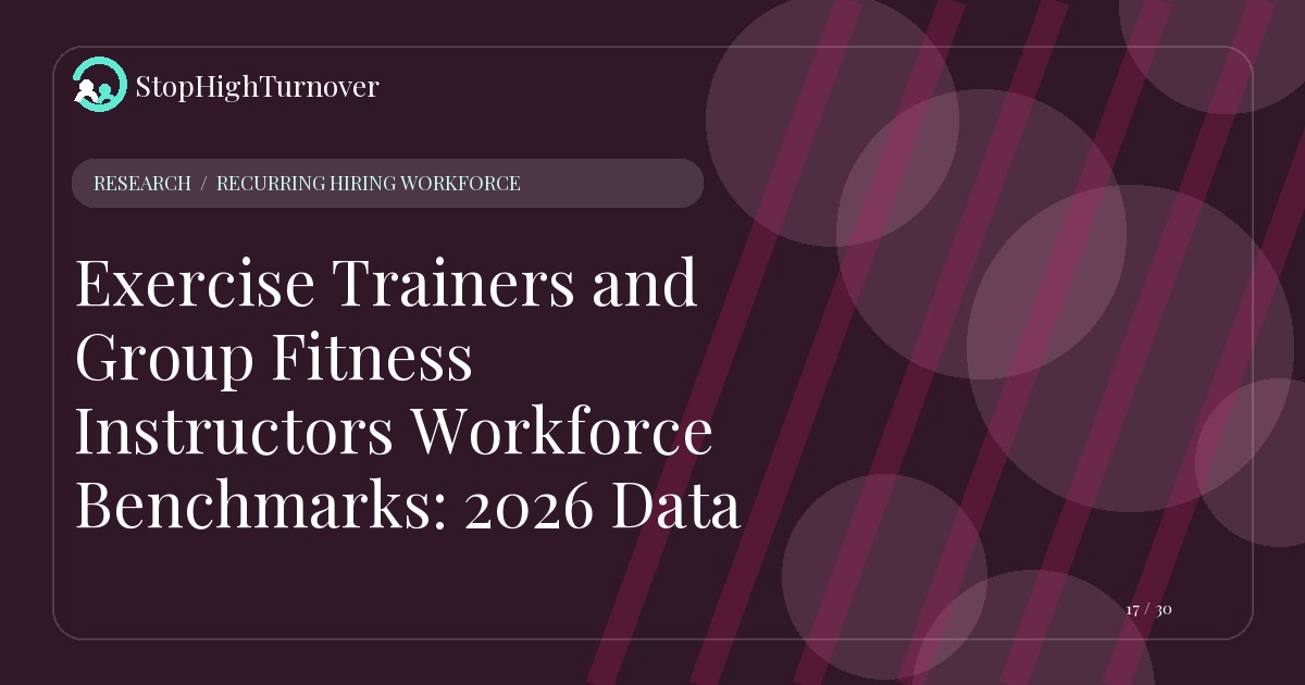 Research resource about Exercise Trainers and Group Fitness Instructors Workforce Benchmarks: 2026 Data