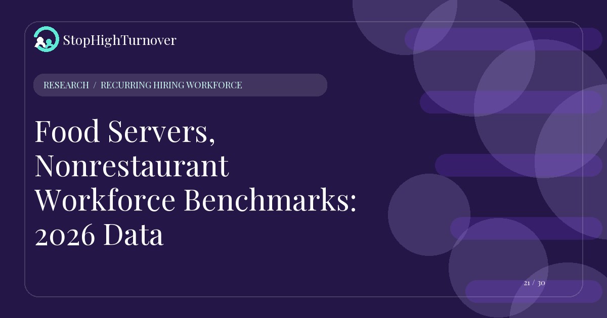 Research summary for Food Servers, Nonrestaurant Workforce Benchmarks: 2026 Data