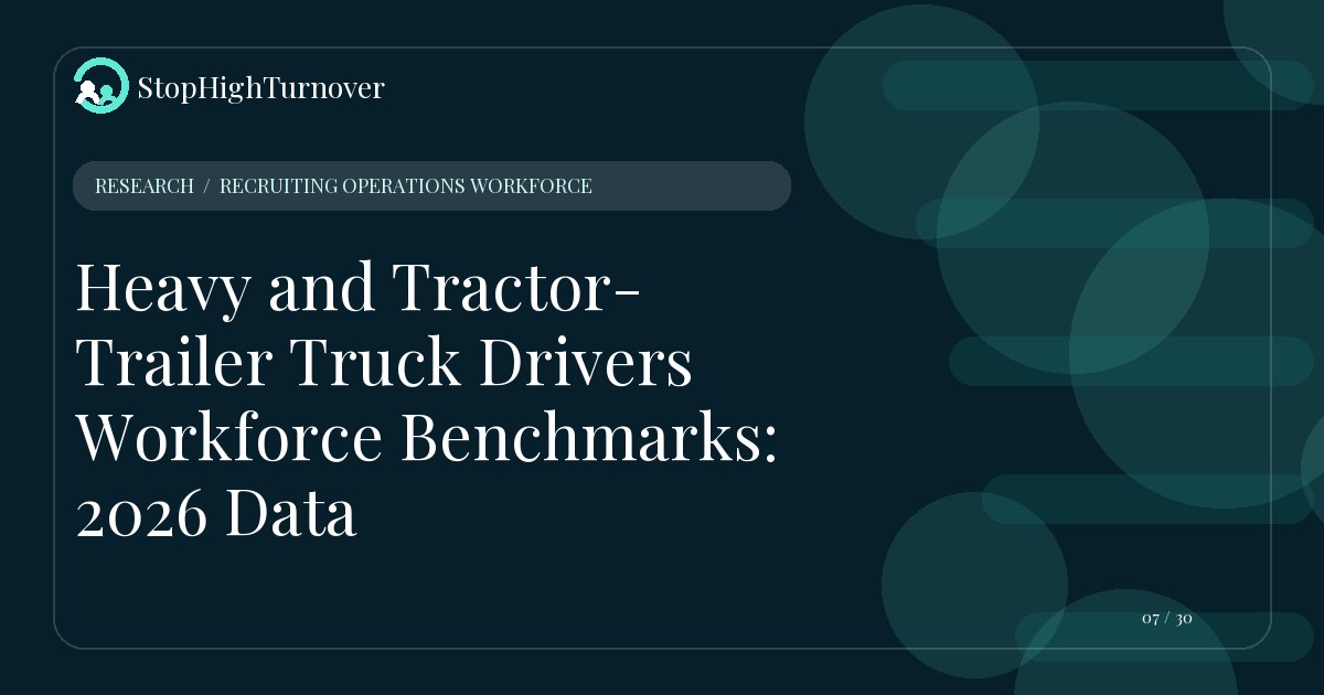 Research resource about Heavy and Tractor-Trailer Truck Drivers Workforce Benchmarks: 2026 Data