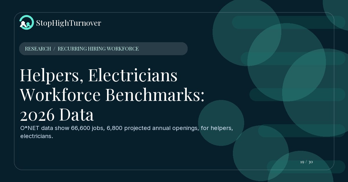 Research summary for Helpers, Electricians Workforce Benchmarks: 2026 Data