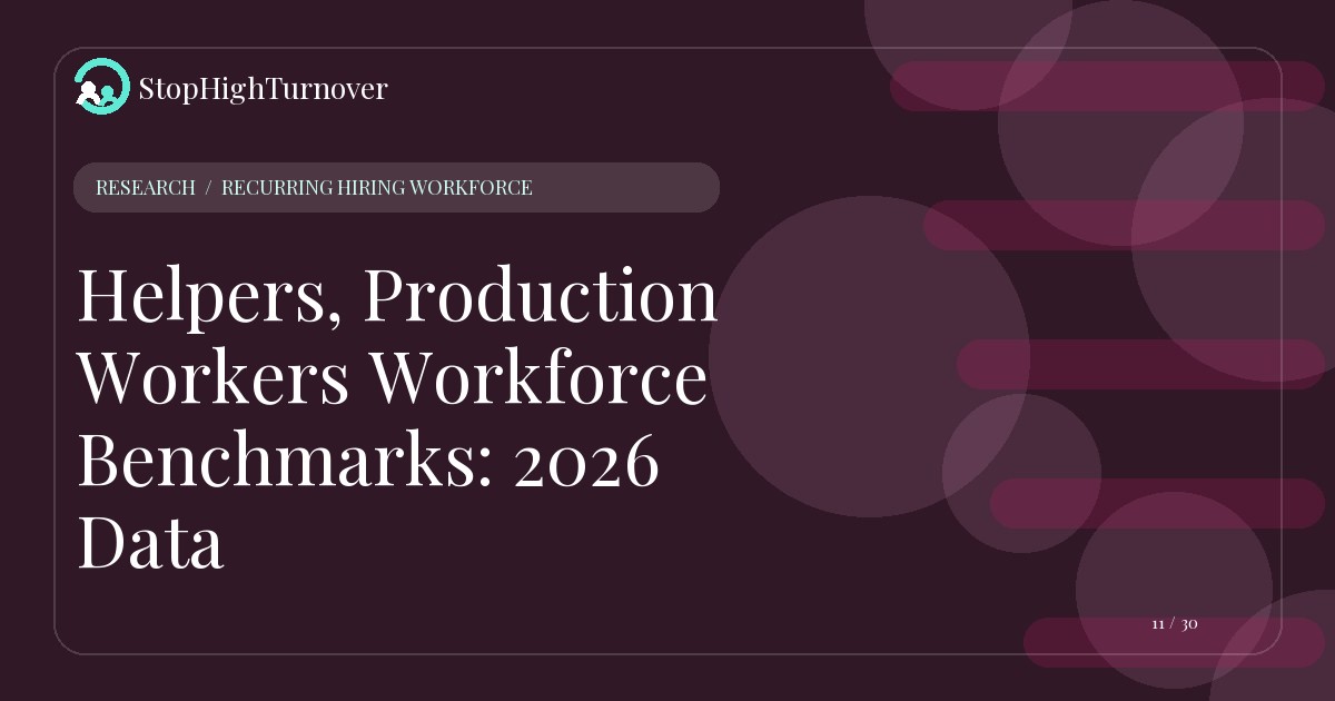 Research summary for Helpers, Production Workers Workforce Benchmarks: 2026 Data