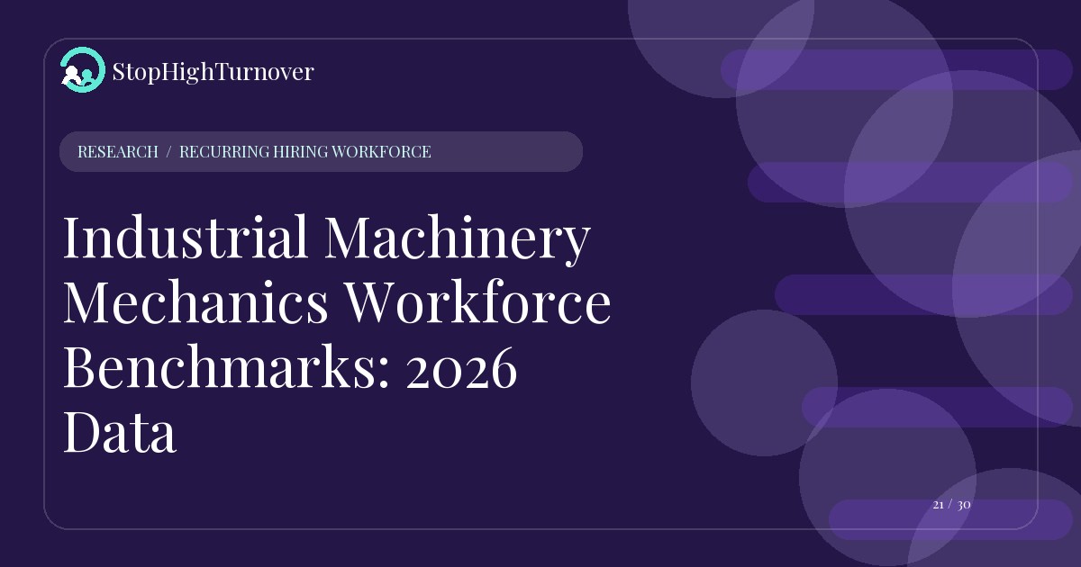 Research resource about Industrial Machinery Mechanics Workforce Benchmarks: 2026 Data