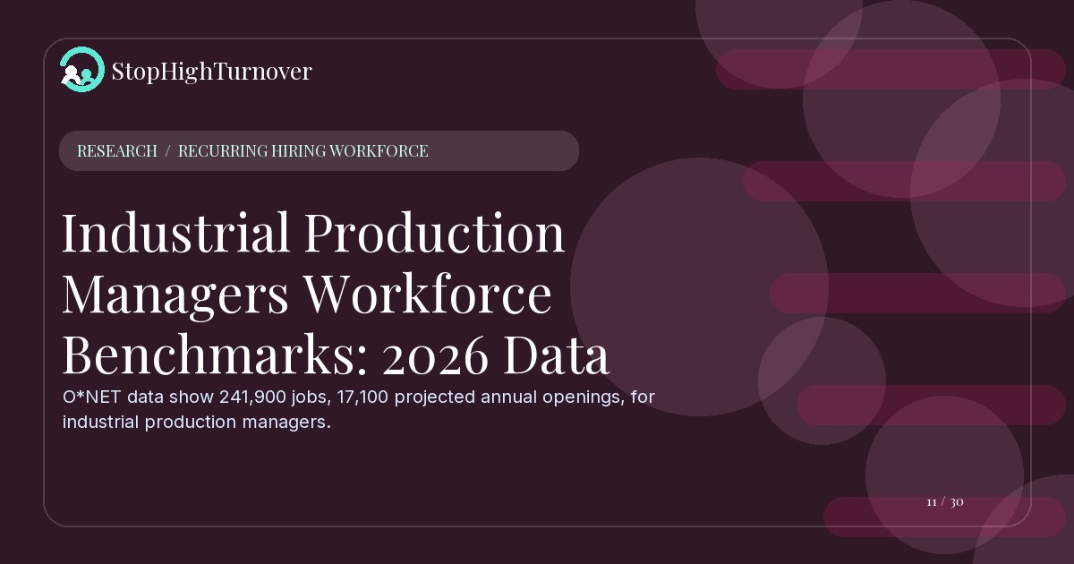 Research summary for Industrial Production Managers Workforce Benchmarks: 2026 Data