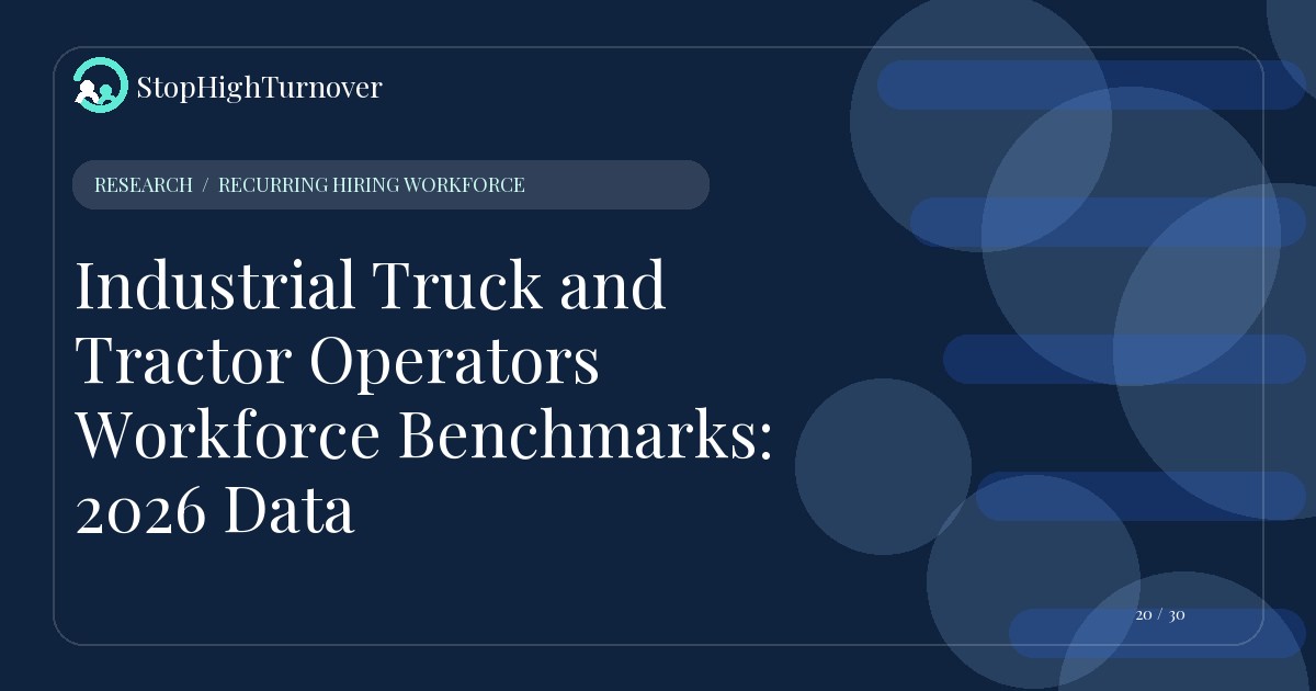 Research resource about Industrial Truck and Tractor Operators Workforce Benchmarks: 2026 Data