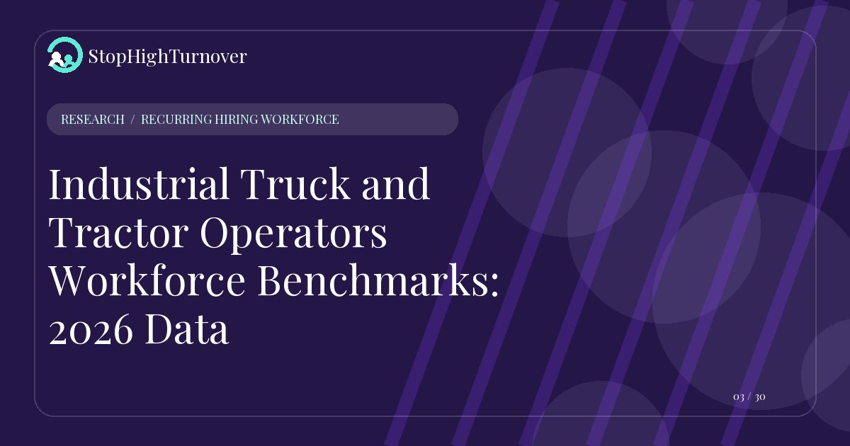 Research resource about Industrial Truck and Tractor Operators Workforce Benchmarks: 2026 Data
