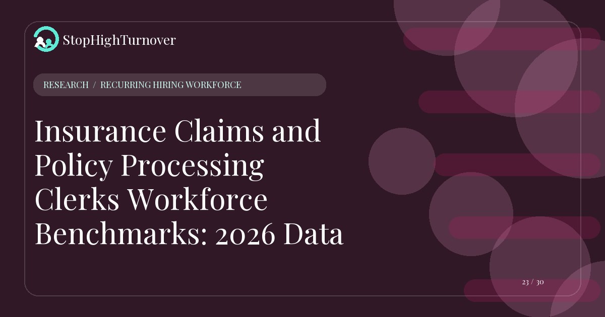 Research resource about Insurance Claims and Policy Processing Clerks Workforce Benchmarks: 2026 Data