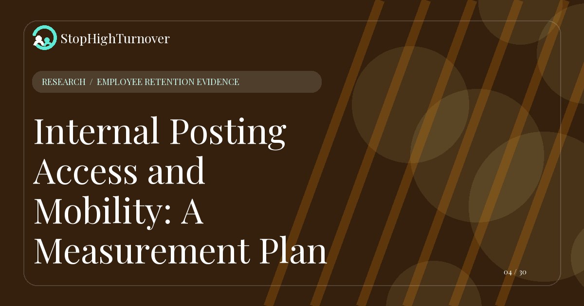 Research resource about Internal Posting Access and Mobility: A Measurement Plan
