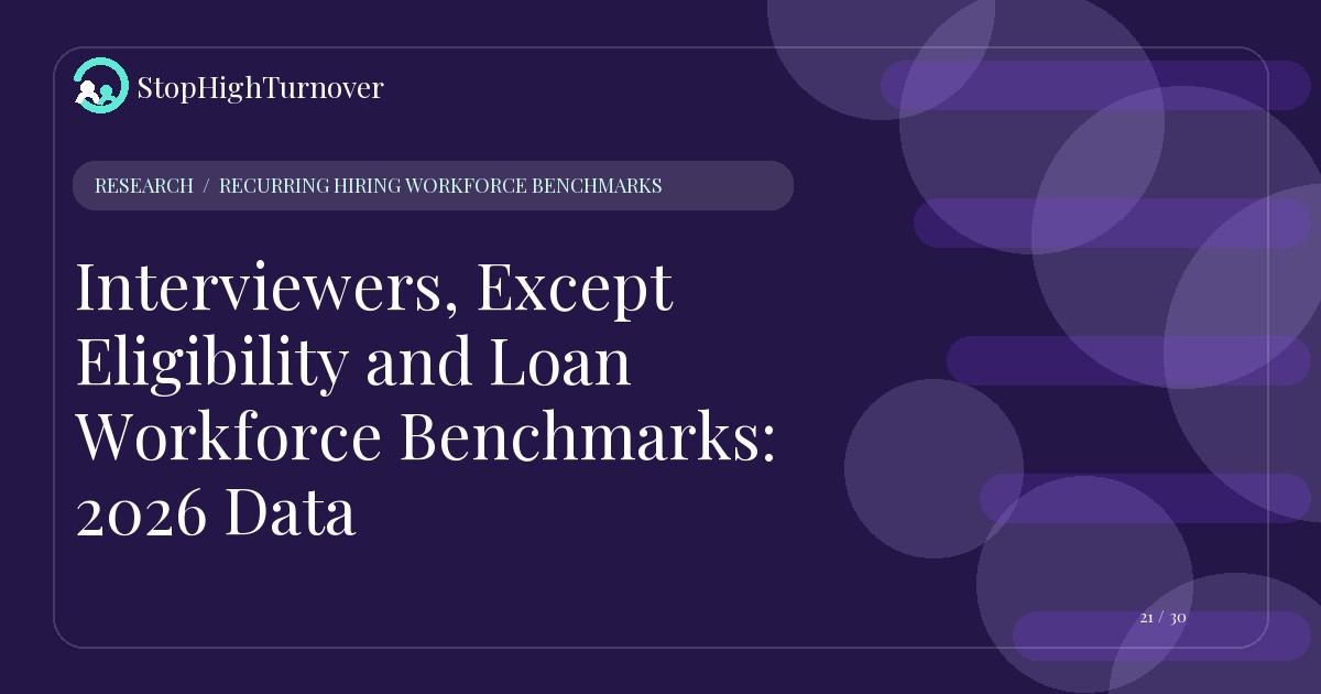 Research resource about Interviewers, Except Eligibility and Loan Workforce Benchmarks: 2026 Data