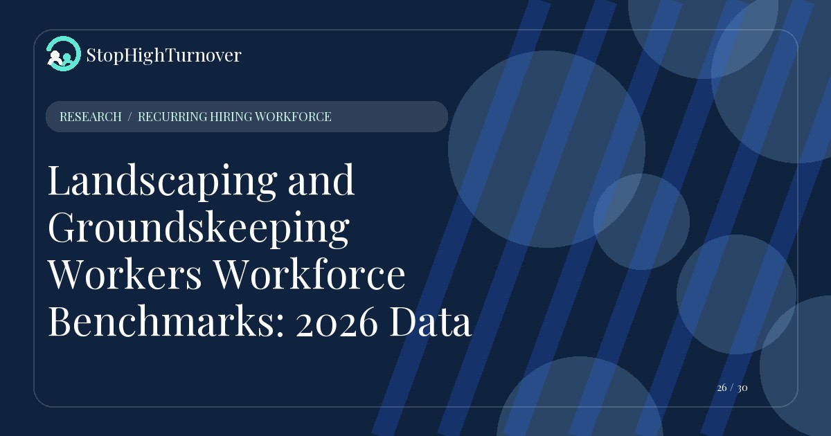 Research resource about Landscaping and Groundskeeping Workers Workforce Benchmarks: 2026 Data