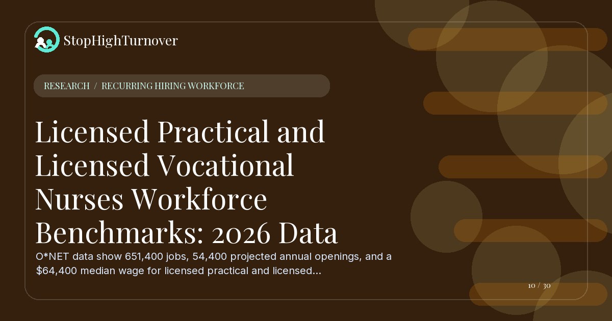 Research resource about Licensed Practical and Licensed Vocational Nurses Workforce Benchmarks: 2026 Data