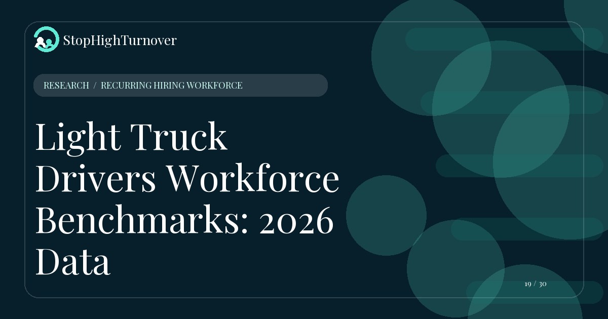 Research resource about Light Truck Drivers Workforce Benchmarks: 2026 Data