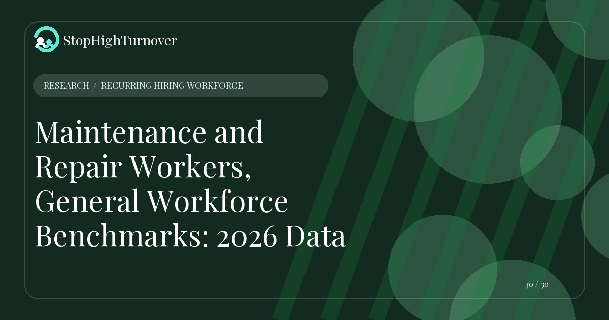 Research resource about Maintenance and Repair Workers, General Workforce Benchmarks: 2026 Data