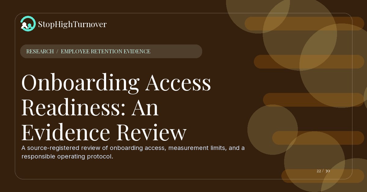 Research resource about Onboarding Access Readiness: An Evidence Review