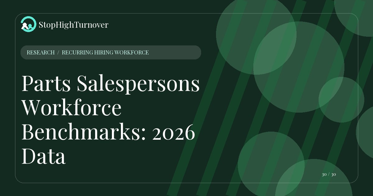 Research resource about Parts Salespersons Workforce Benchmarks: 2026 Data
