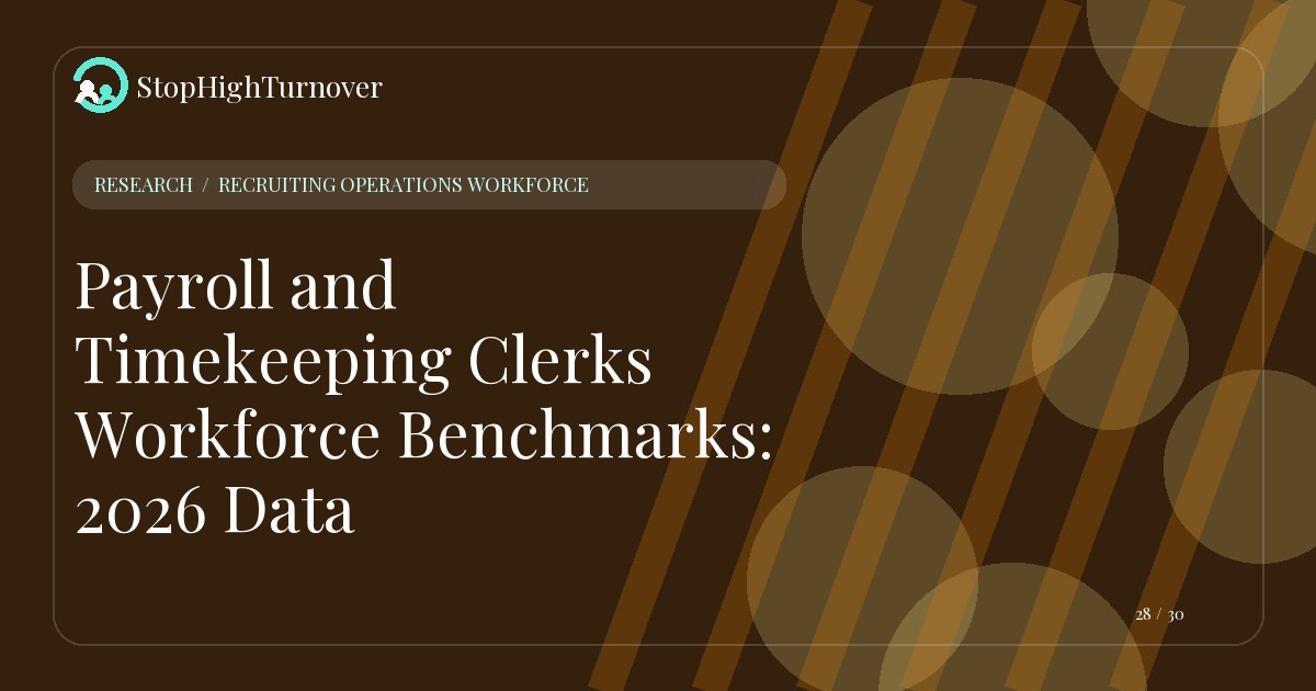 Research resource about Payroll and Timekeeping Clerks Workforce Benchmarks: 2026 Data