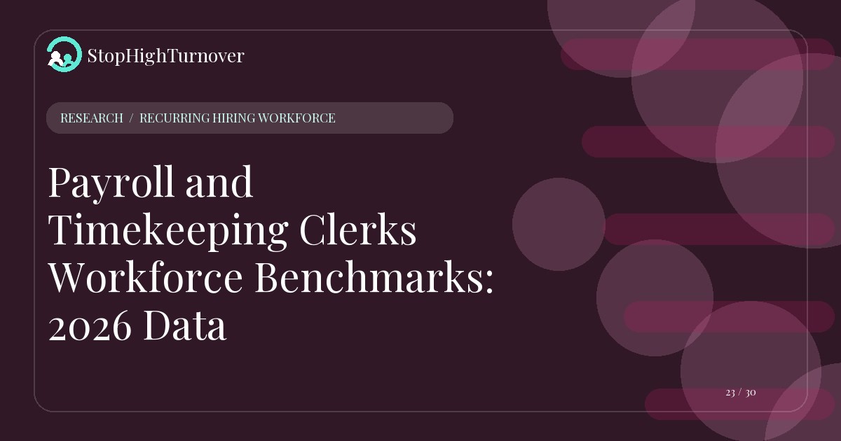 Research resource about Payroll and Timekeeping Clerks Workforce Benchmarks: 2026 Data