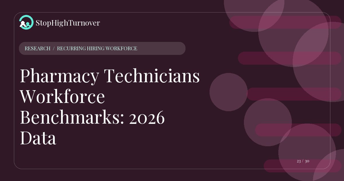 Research resource about Pharmacy Technicians Workforce Benchmarks: 2026 Data