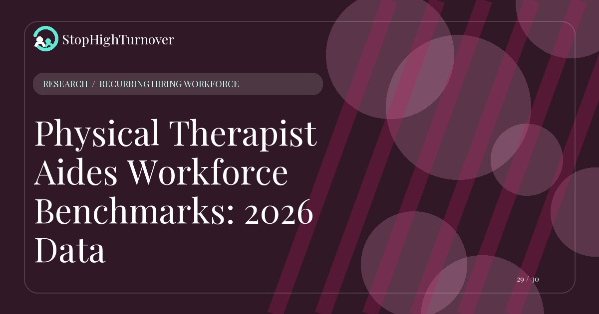 Research resource about Physical Therapist Aides Workforce Benchmarks: 2026 Data