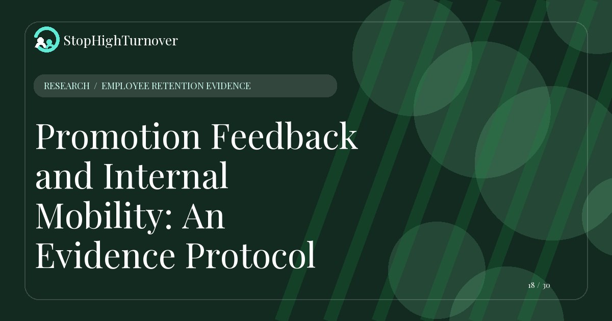 Research resource about Promotion Feedback and Internal Mobility: An Evidence Protocol