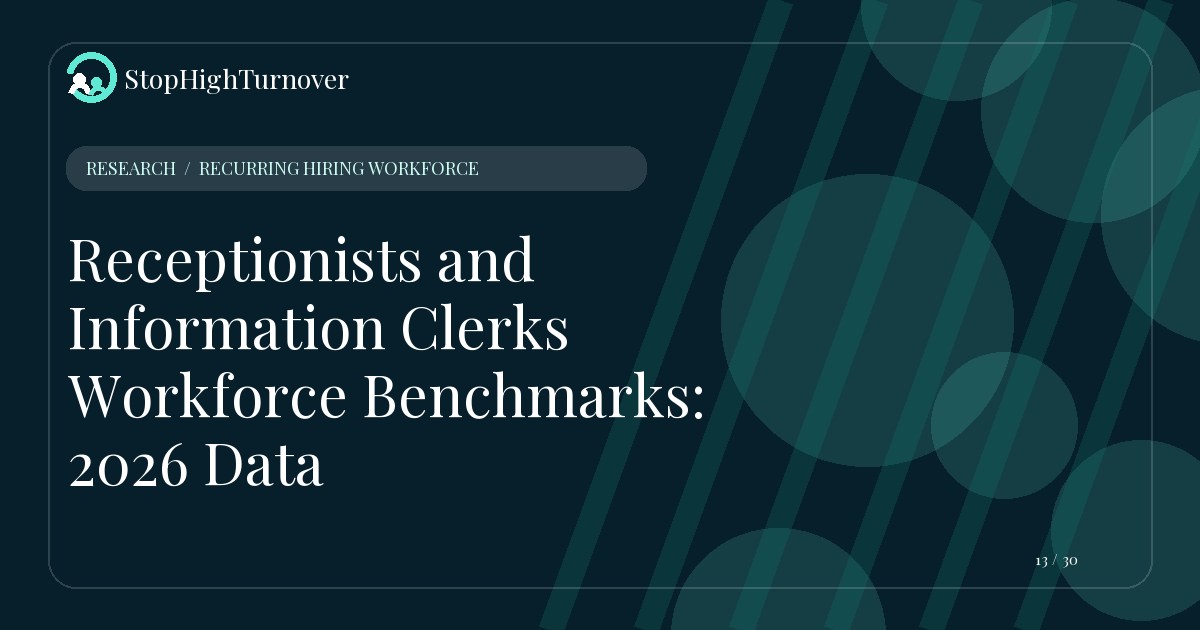Research resource about Receptionists and Information Clerks Workforce Benchmarks: 2026 Data