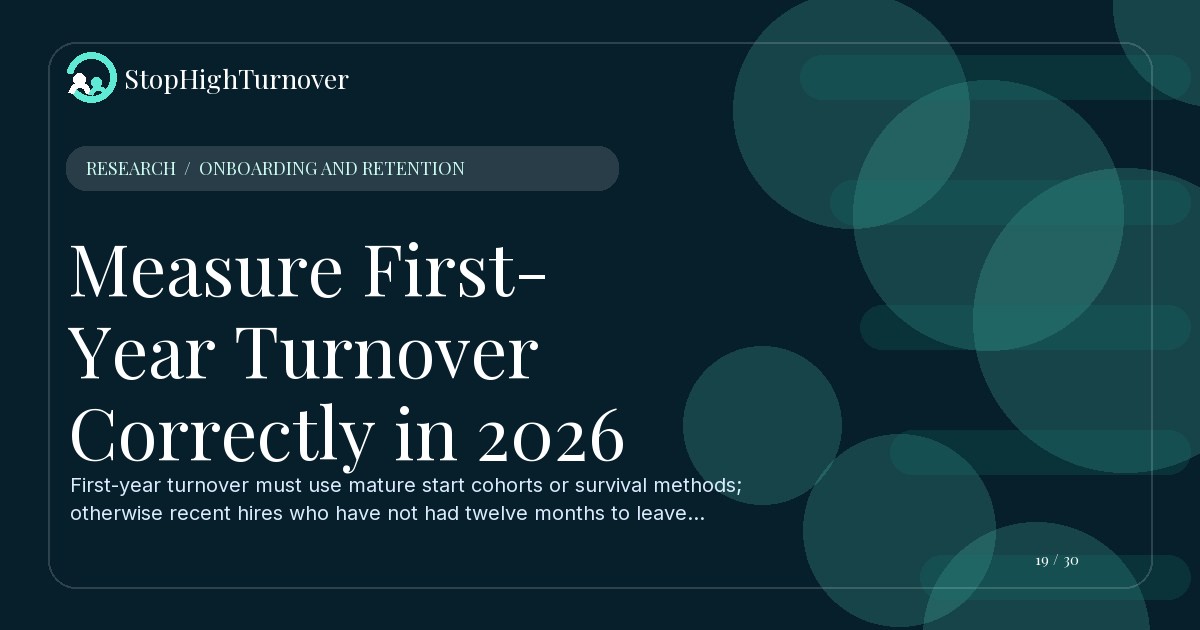Research resource about Measure First-Year Turnover Correctly in 2026