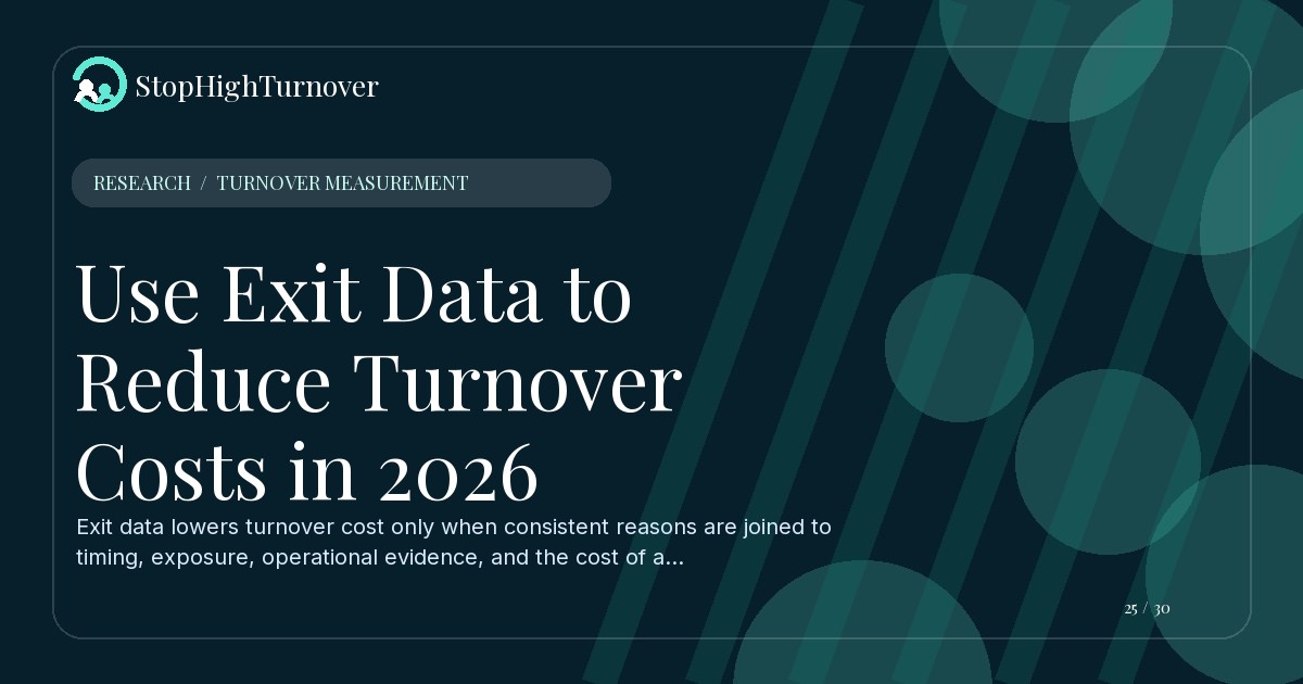 Research resource about Use Exit Data to Reduce Turnover Costs in 2026