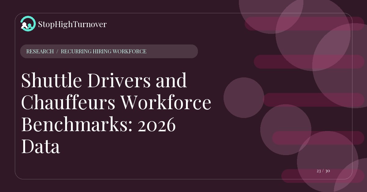 Research summary for Shuttle Drivers and Chauffeurs Workforce Benchmarks: 2026 Data