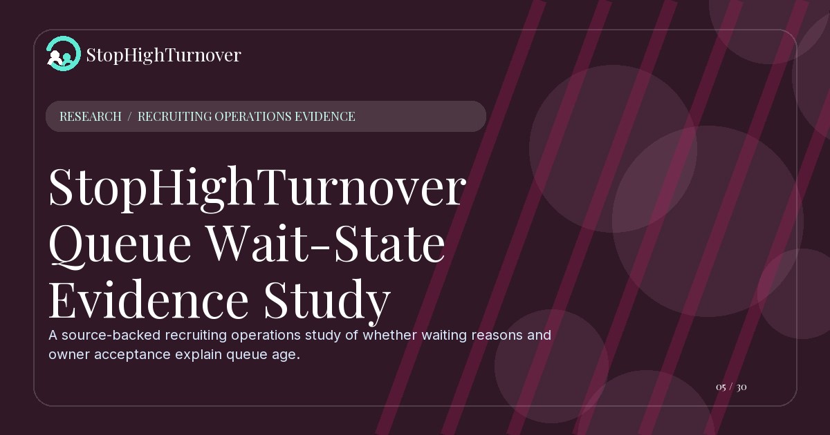 Data guide about StopHighTurnover Queue Wait-State Evidence Study