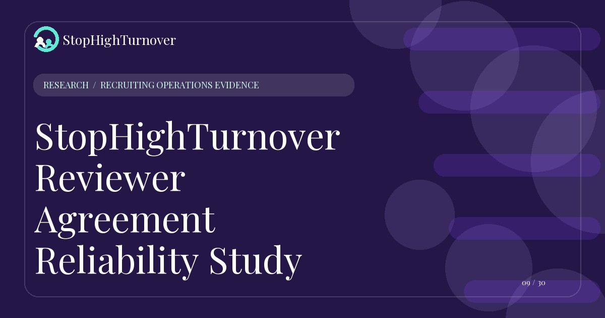 Data guide about StopHighTurnover Reviewer Agreement Reliability Study