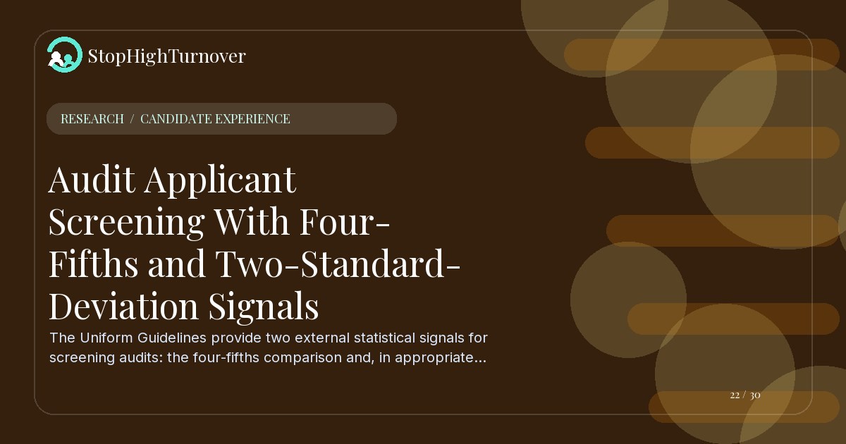 Research resource about Audit Applicant Screening With Four-Fifths and Two-Standard-Deviation Signals
