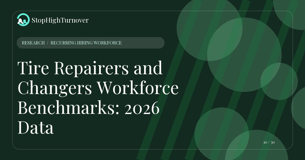 Research resource about Tire Repairers and Changers Workforce Benchmarks: 2026 Data
