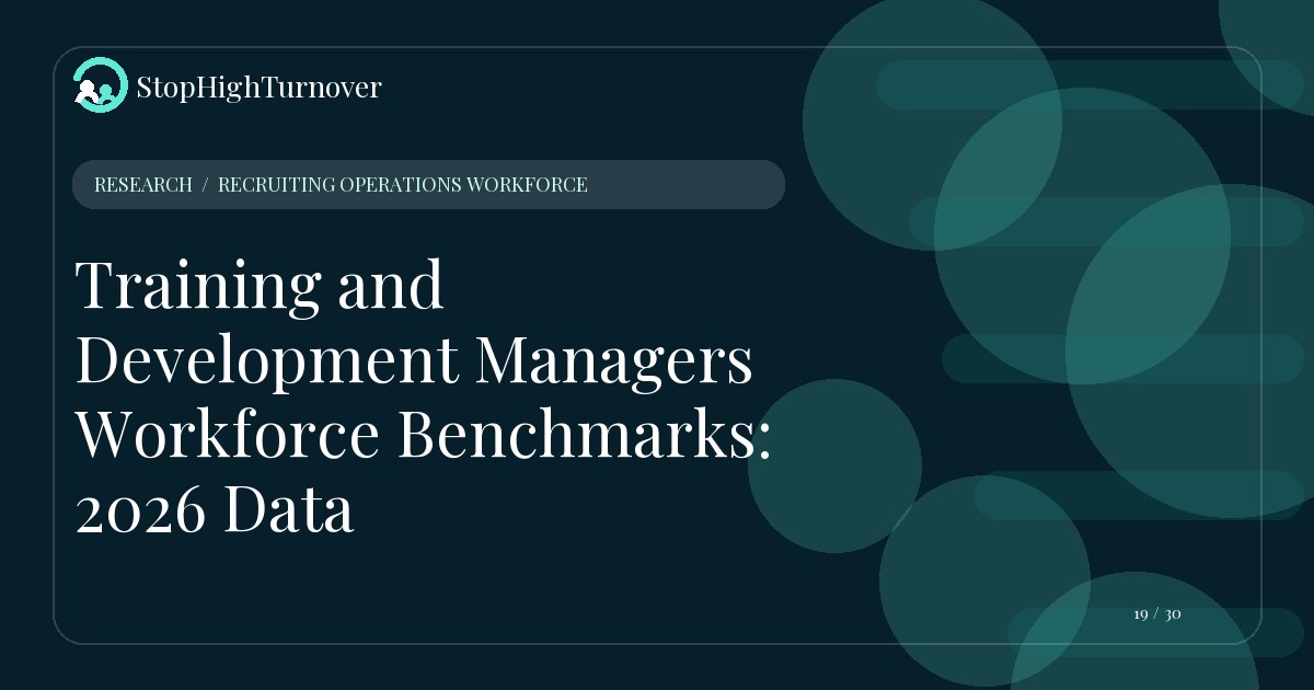 Research resource about Training and Development Managers Workforce Benchmarks: 2026 Data