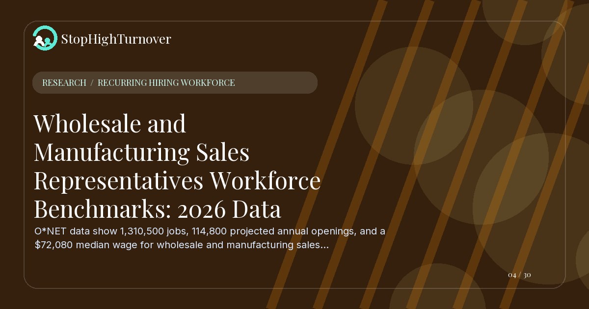 Research resource about Wholesale and Manufacturing Sales Representatives Workforce Benchmarks: 2026 Data