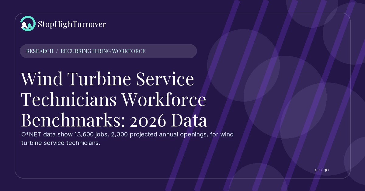 Research summary for Wind Turbine Service Technicians Workforce Benchmarks: 2026 Data